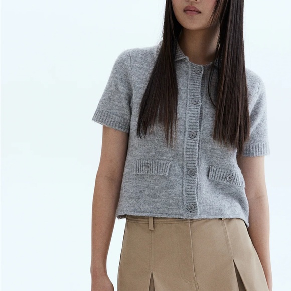 H&M Gray Short Sleeve Cardigan - Picture 1 of 2